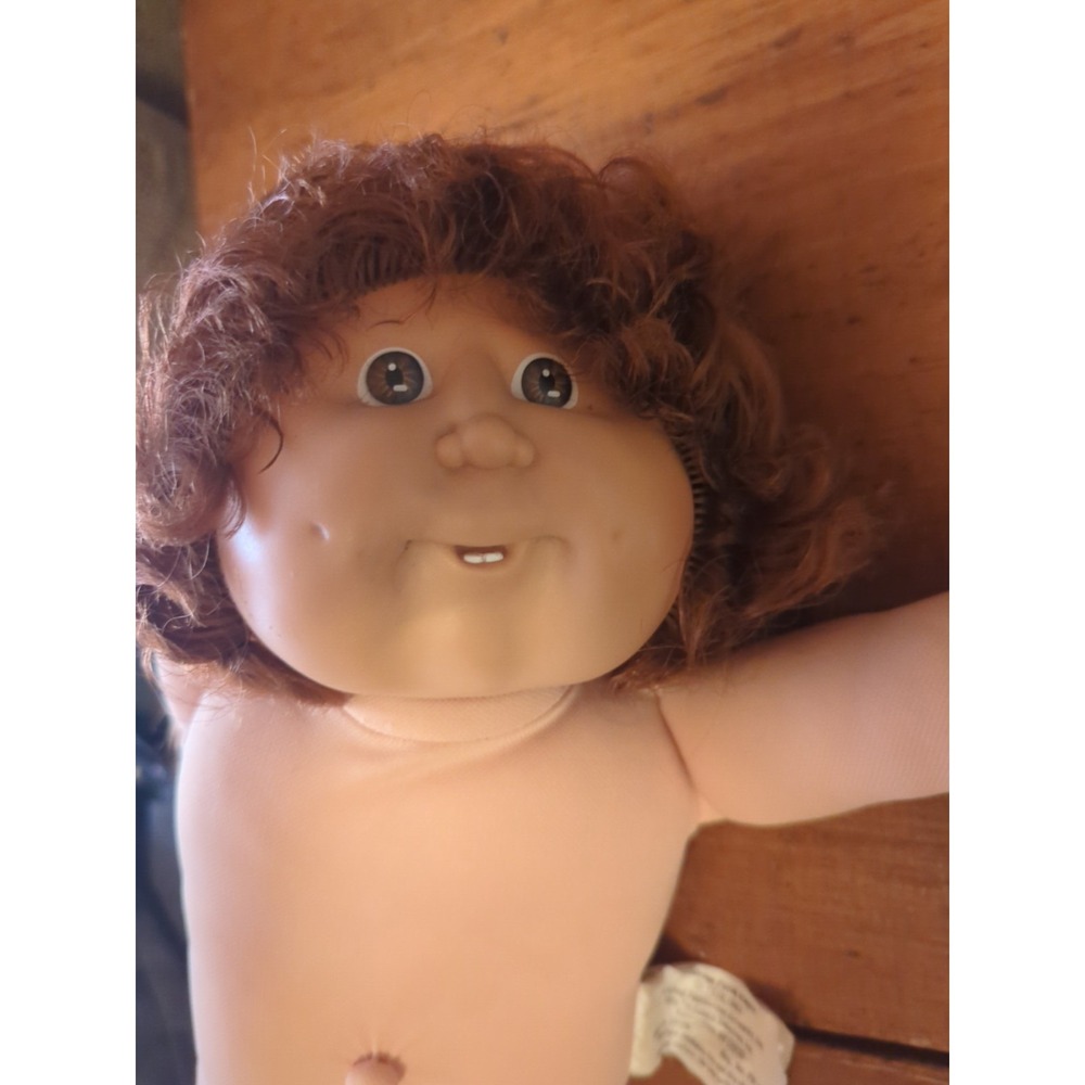 Cabbage Patch Kids Doll Red Curly Hair Brown Eyes Nude 16" 1980s